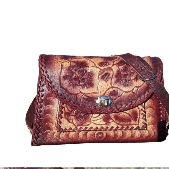 Vintage Tooled Leather Handbag - Picture 9 of 9